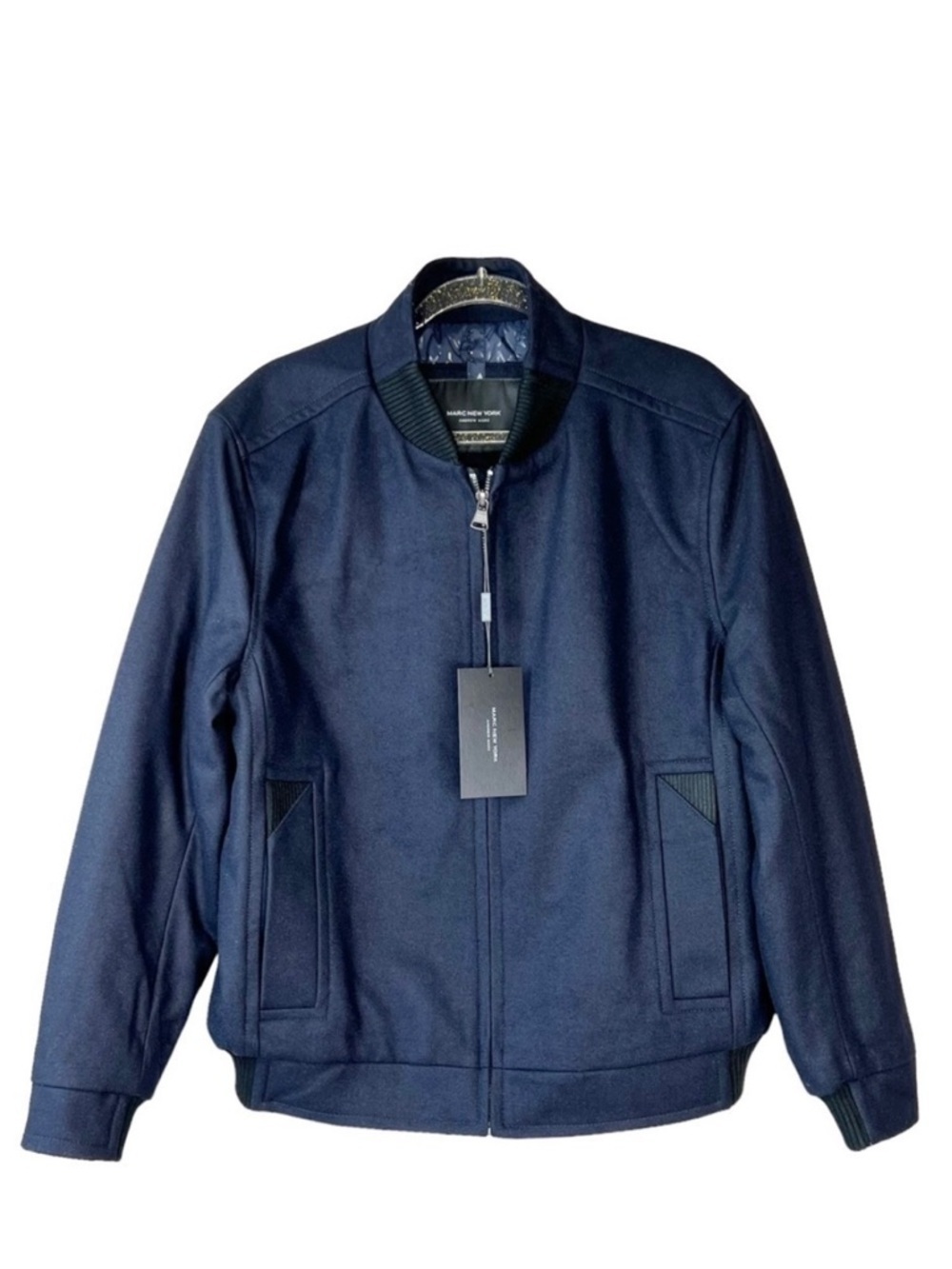 Marc New York Jacket Barlow Men’s Medium Letterman Varsity Bomber Navy Blue NWT